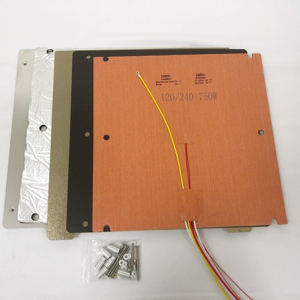 Sovol SV08 3D printer S08 HotBed 10mm Riser heated bed upgrade kit 120/240V silicone heater 0.1mm flat aluminum bed Design By Nadir@CN3D