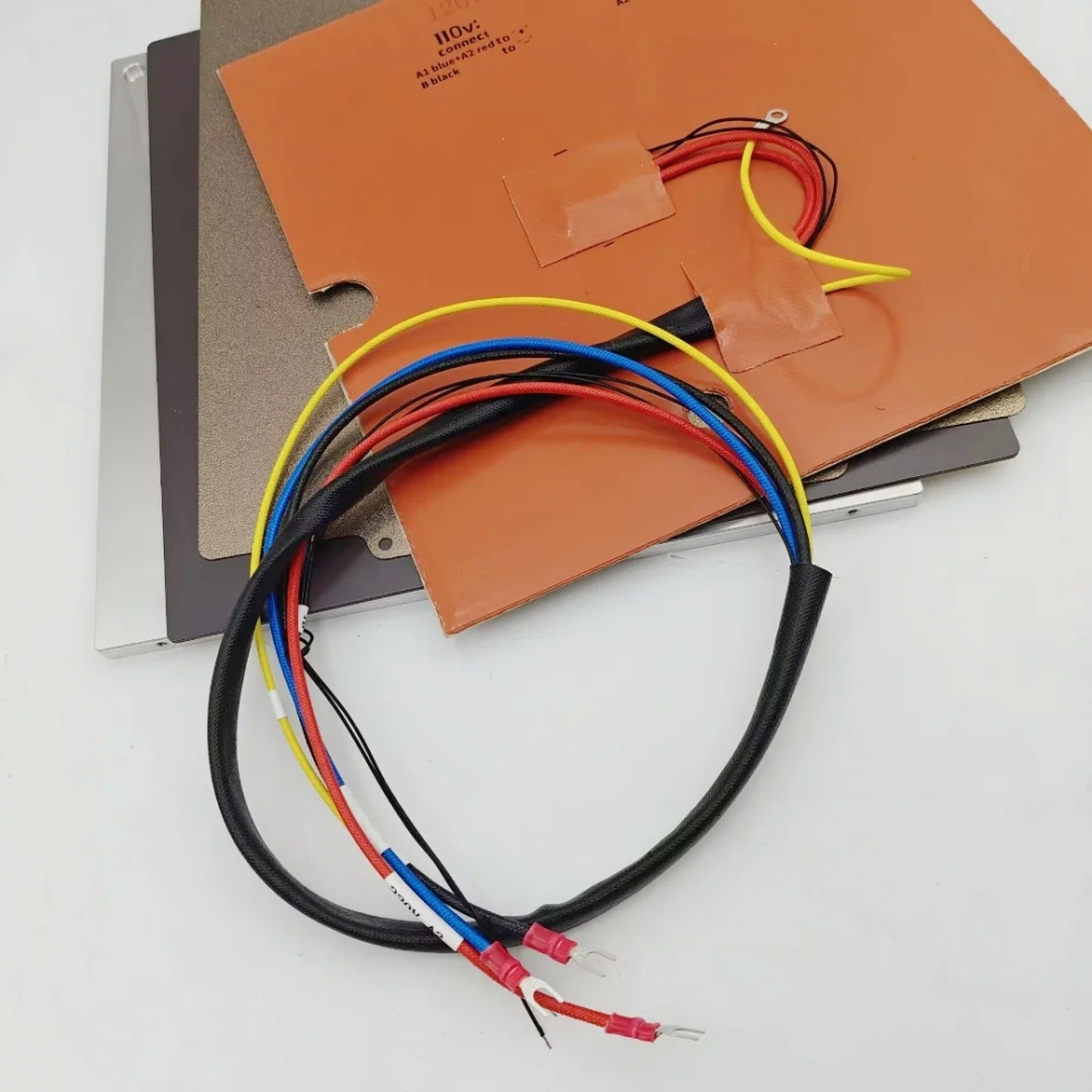 Funssor Qidi Q1 Pro 3D Printer 8mm Aluminum alloy CNC Heat Bed Build Plate 110/220V Silicone Heater Pad Upgrade Kit