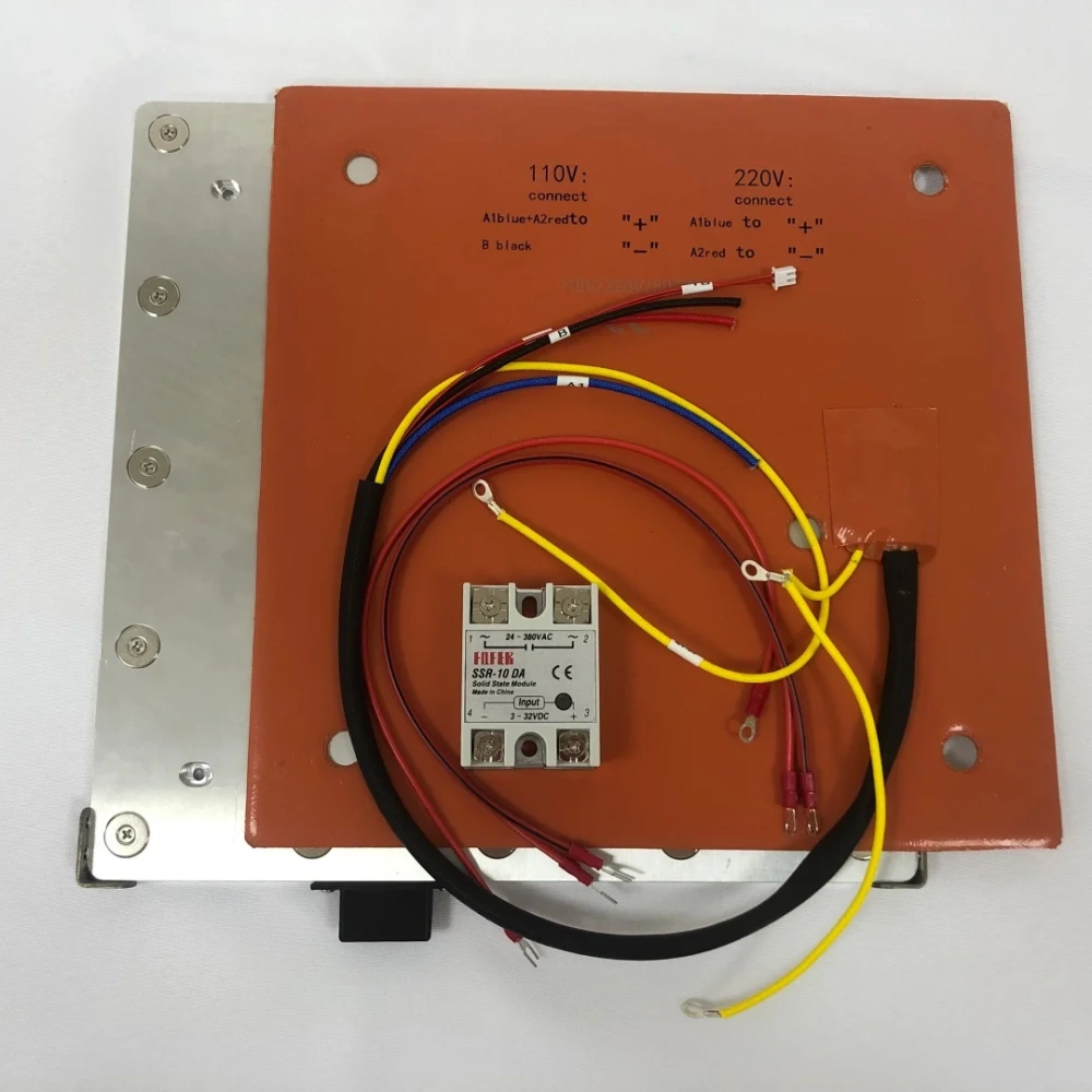Funssor Dual Voltage Qidi Q2 3D Printer 8mm Aluminum alloy CNC Heat Bed Build Plate  Upgrade Kit