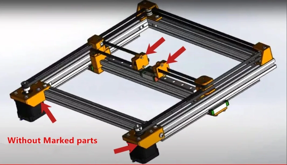 Funssor CoreXY Frame v.2.0 upgrade aluminum parts kit for laser 3D printer DIY 2020 extrusion frame MGN9C MGN12C linear