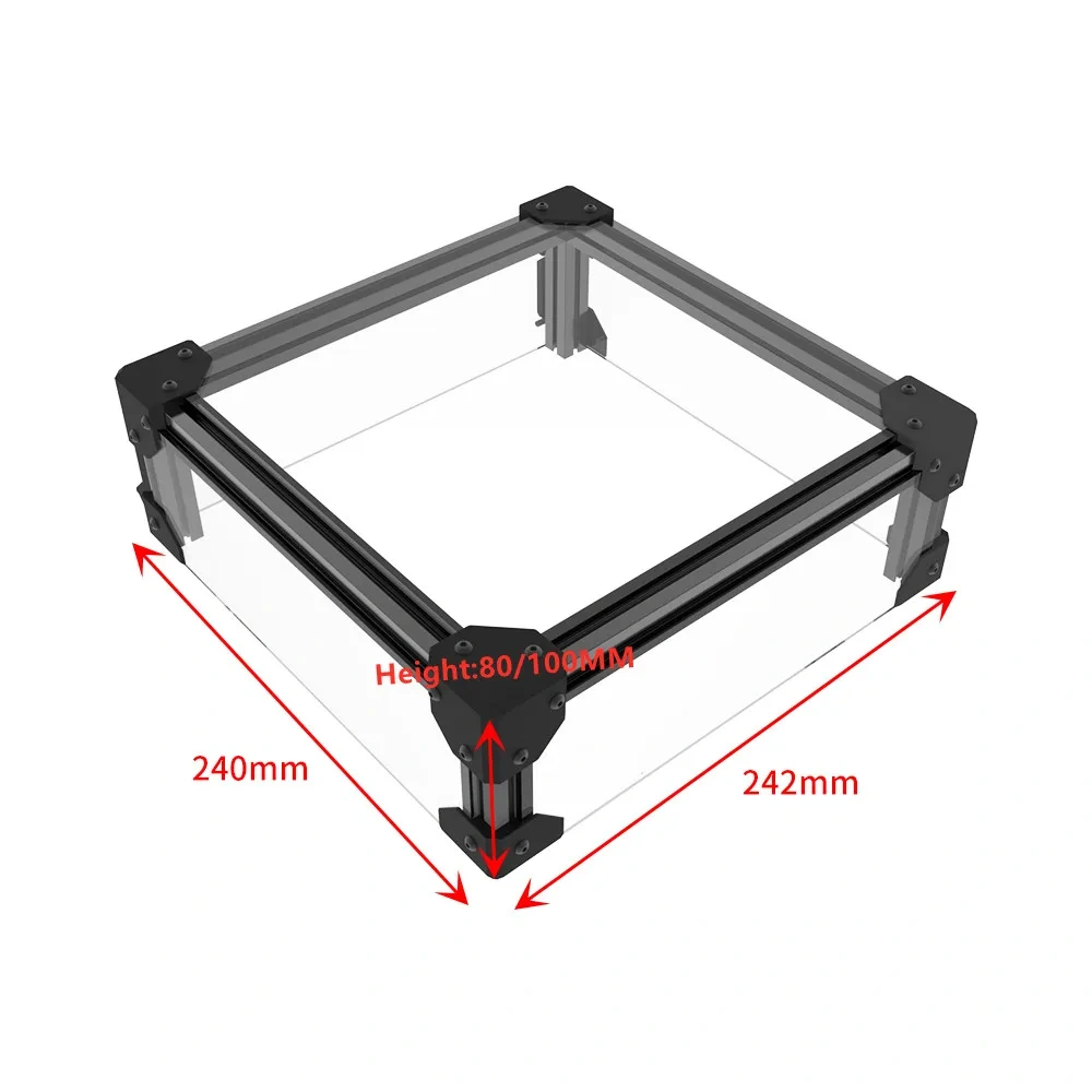Funssor Voron V0.1 to V0.2 enclosure panel extrusion Upgrade kit with 80MM/100mm Height