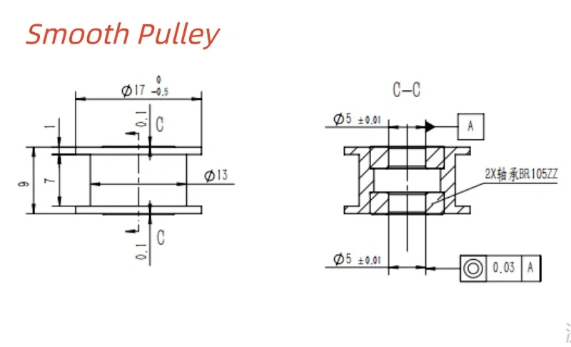 Funssor 2pcs Sovol 08/SV8 MAX 3D Printer X/Y  Smooth/Toothed GT2-20 Idler Pulley AB Axis Synchronous Wheel GT2-20