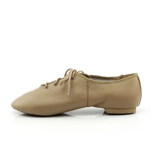 Tan - Oxford Lace-Up Jazz Shoes 1