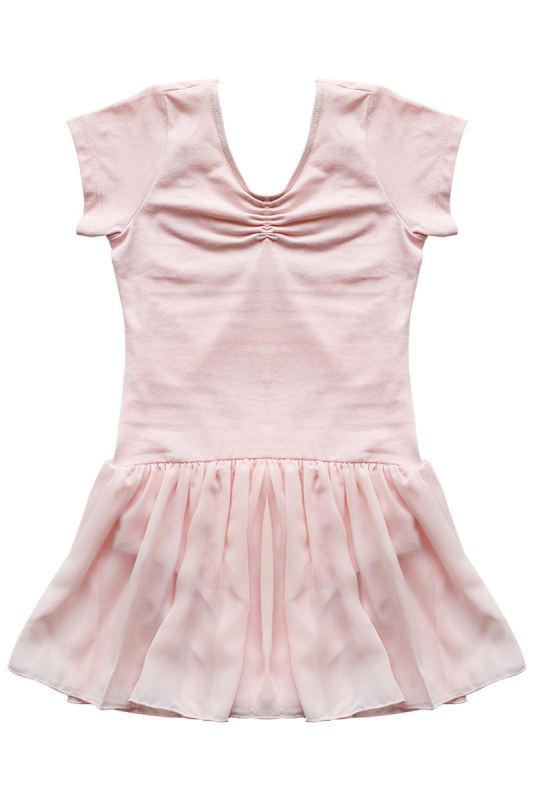 Children Short Sleeve Skirted Leotard