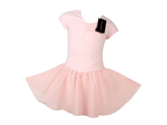 Children Short Sleeve Skirted Leotard