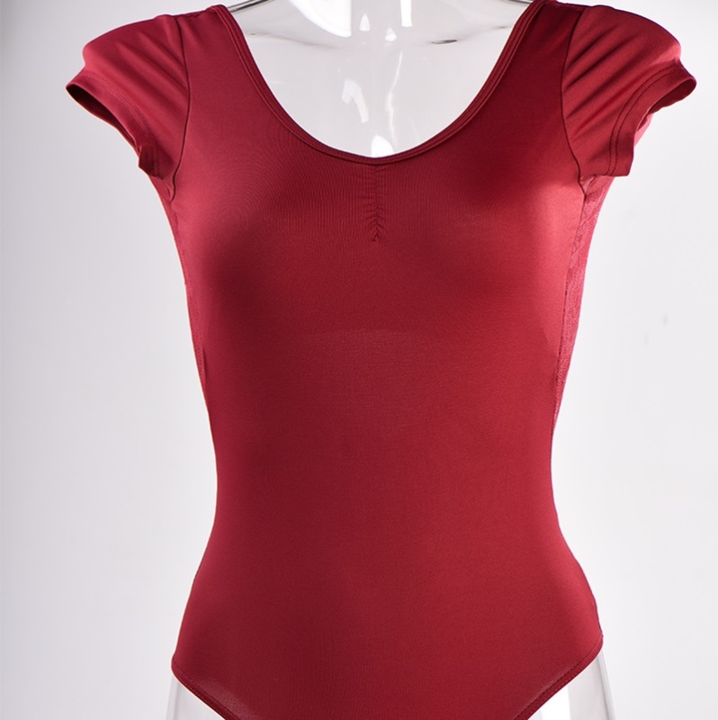 Lace Short Sleeve Leotard