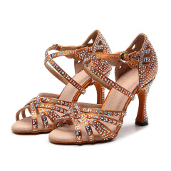 Diamond studded Latin dance shoes