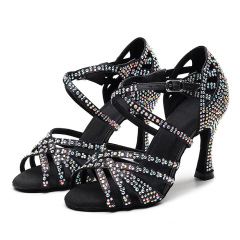 Diamond studded Latin dance shoes
