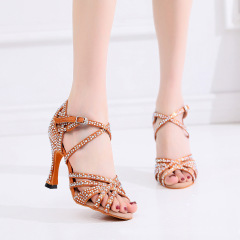 Diamond studded Latin dance shoes