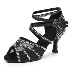 Sandals professional high heels with diamond studded Latin dance shoes