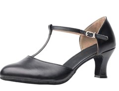 Adult mid heel modern soft soled dance shoes