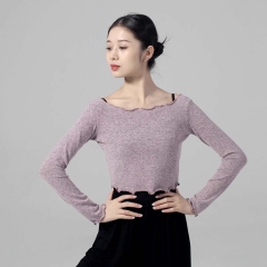DANCEBUY Boat Neck Dance Uniform Modern Dance Uniform Sweater