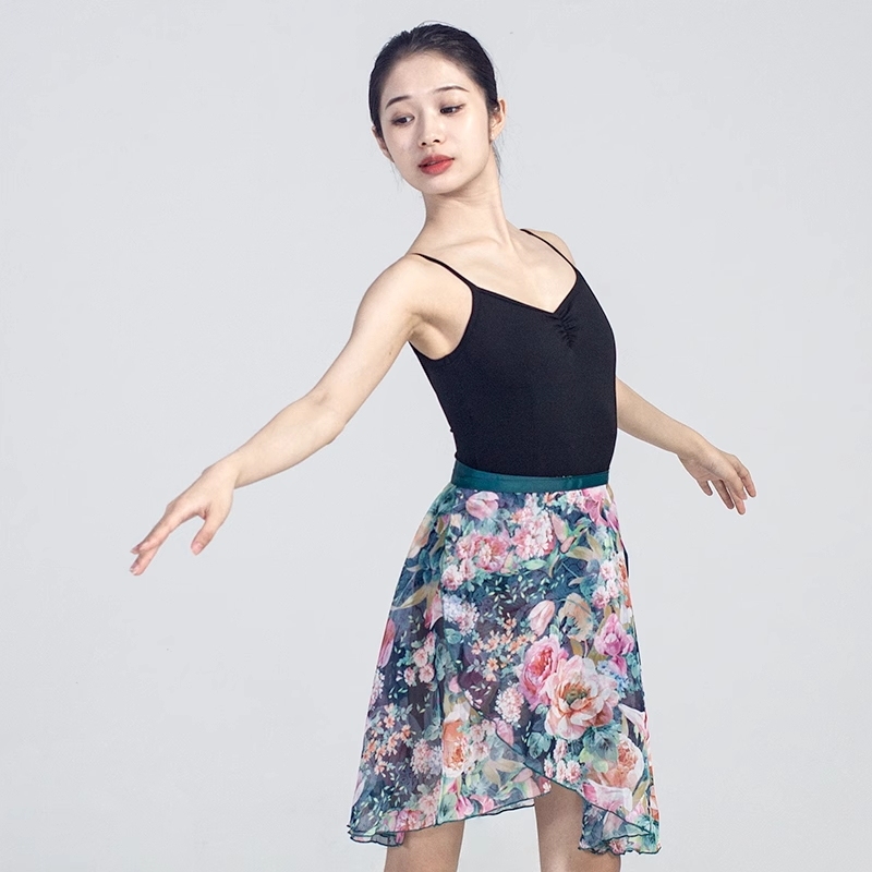 DANCEBUY Half Length Chiffon Skirts With Lace Up