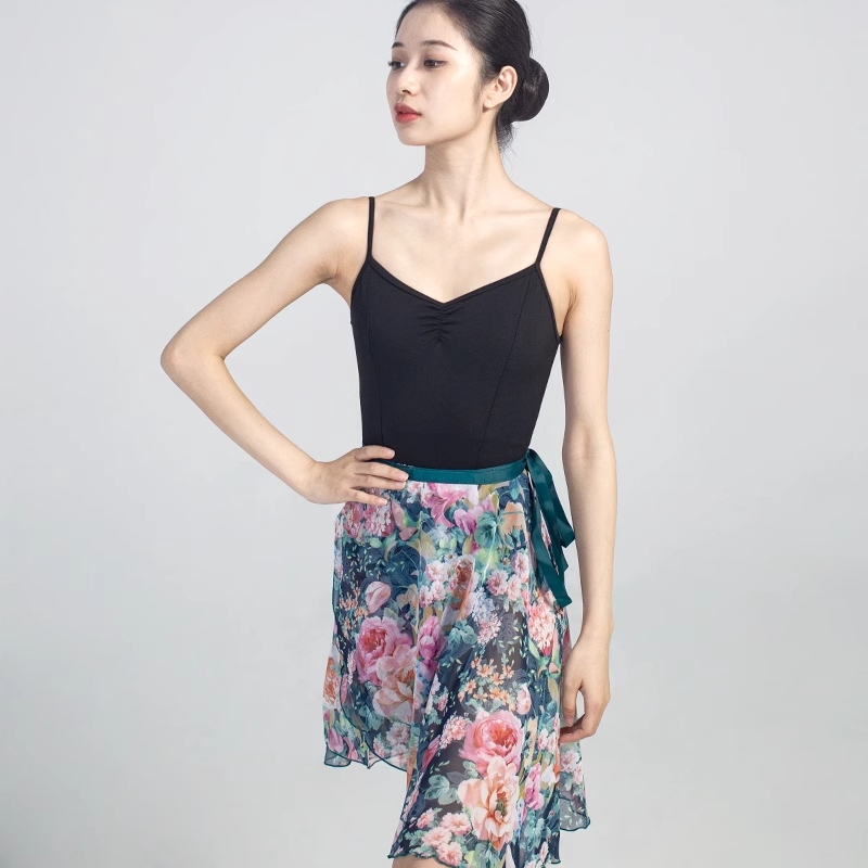 DANCEBUY Half Length Chiffon Skirts With Lace Up