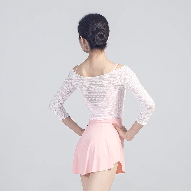 DANCEBUY Ballet Dance Top, Nine-Point Sleeve Lace Dance Clothes