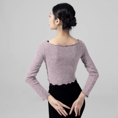 DANCEBUY Boat Neck Dance Uniform Modern Dance Uniform Sweater