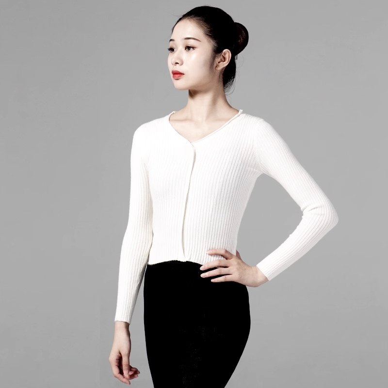 DANCEBUY Long-Sleeved Ballet Uniform Knitted Jacket
