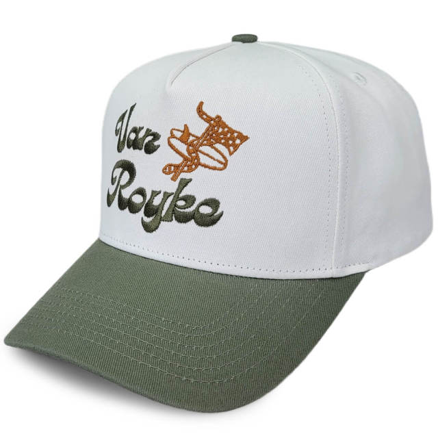 Baseball Cap - CMC-1074 (100% Cotton Off White Khaki With Green Suede Visor Two Tone 9forty A Frame Baseball Cap)