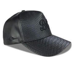 Baseball Cap - CMC-1059 (100% PU Snake Skin Faux Leather Black 9forty A Frame Baseball Cap Supplier )