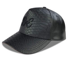 Baseball Cap - CMC-1059 (100% PU Snake Skin Faux Leather Black 9forty A Frame Baseball Cap Supplier )