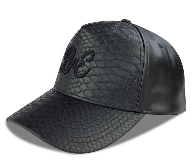 Baseball Cap - CMC-1059 (100% PU Snake Skin Faux Leather Black 9forty A Frame Baseball Cap Supplier )
