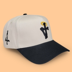 Baseball Cap - CMC-1083(100% Cotton Off White Khaki Beige Black Suede Visor Hat Two Tone Edition 9forty A Frame Baseball Cap)
