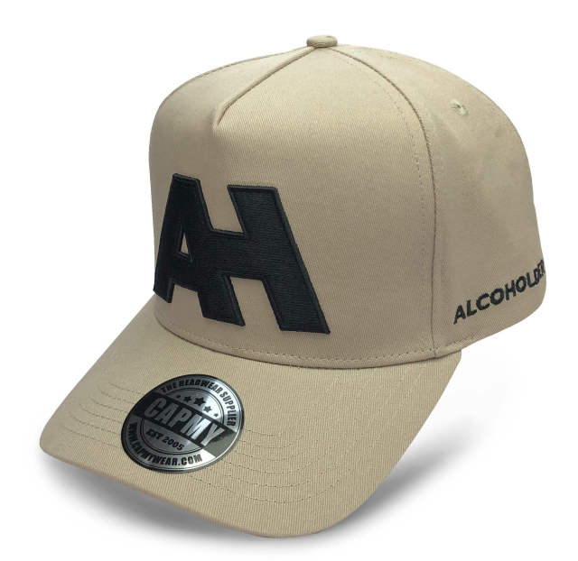 Baseball Cap - CMC-1060 (100% Cotton  Khaki With Black Embroidery Logo High Profile  Edition 9forty A Frame Baseball Cap Manufacturer)