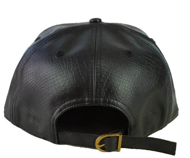 Snapback Cap - CMC-2041 ( Hot Selling Black Embroidery Logo PU Leather Gorras Mens Sports 6 Panel Snapback Cap Manufacturer)