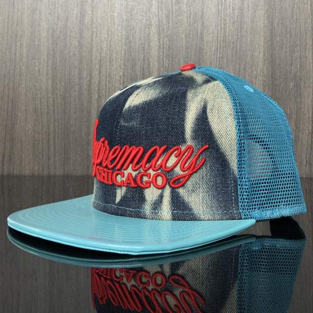 Snapback Cap - CMC-2002 ( New Design Cotton Dye Printing Blue Mesn Gorras Sports Mesh 6 Panel Snapback Cap Supplier )