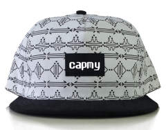 Snapback Cap - CMC-2034 ( Custom Cotton Print Pattern Middle Crown 5 Panel Snapback Cap Supplier )