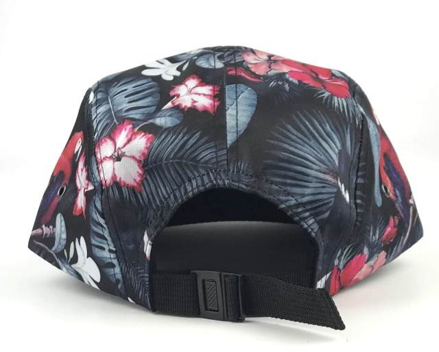 Snapback Cap - CMC-2040 ( Custom Design Floral Printing With Wovel Label Logo Camp Cap 5 Panel Snapback Cap Supplier)