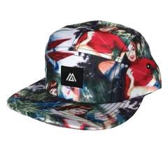 Snapback Cap - CMC-2036 ( Outdoor Sport Camp Hat With Printing Pattern 100% Polyester 5 Panel Snapback Cap Factory)