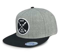 Snapback Cap - CMC-2010 ( Customize Logo Grey Wool 6 Panel Midde Crown 100% Acrylic Snapback Cap Manufacturer)