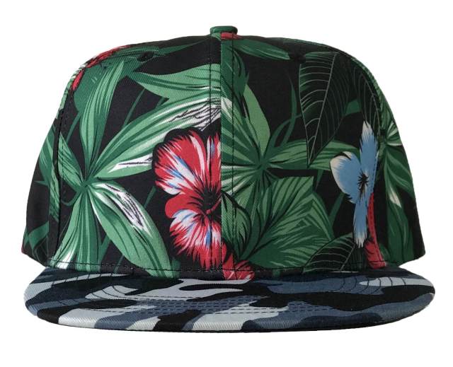 Snapback Cap - CMC-2044 ( Custom floral Printed High Profile For Men 6 Panel Snapback Cap Factory )