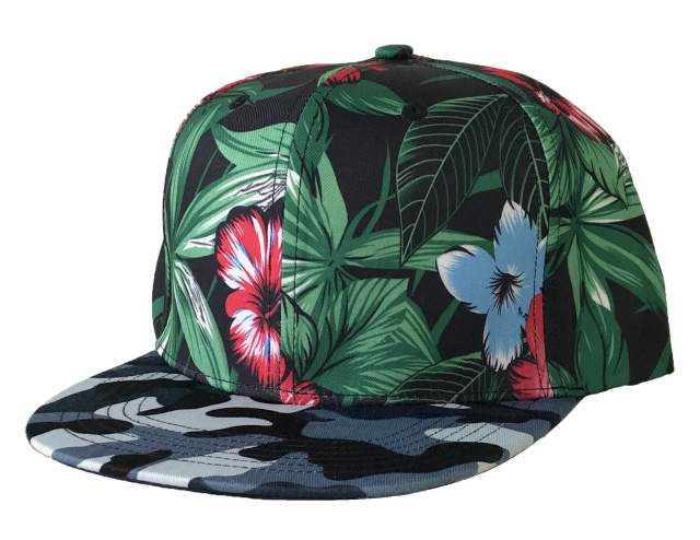 Snapback Cap - CMC-2044 ( Custom floral Printed High Profile For Men 6 Panel Snapback Cap Factory )