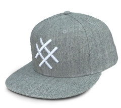 Snapback Cap - CMC-2010 ( Customize Logo Grey Wool 6 Panel Midde Crown 100% Acrylic Snapback Cap Manufacturer)