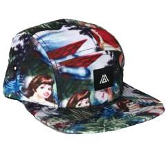 Snapback Cap - CMC-2036 ( Outdoor Sport Camp Hat With Printing Pattern 100% Polyester 5 Panel Snapback Cap Factory)