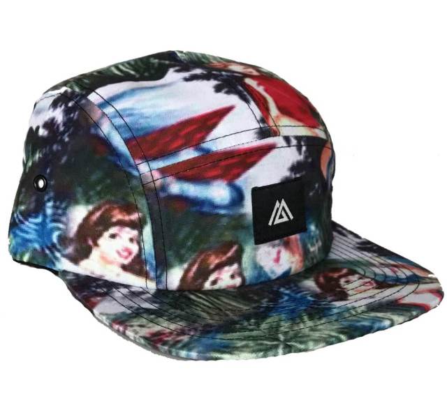 Snapback Cap - CMC-2036 ( Outdoor Sport Camp Hat With Printing Pattern 100% Polyester 5 Panel Snapback Cap Factory)