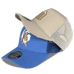Trucker Hat - CMC-3016 ( Custom Black Colour Yelir 5 Panel Middle Crown Distressed Rip Trucker Hat )