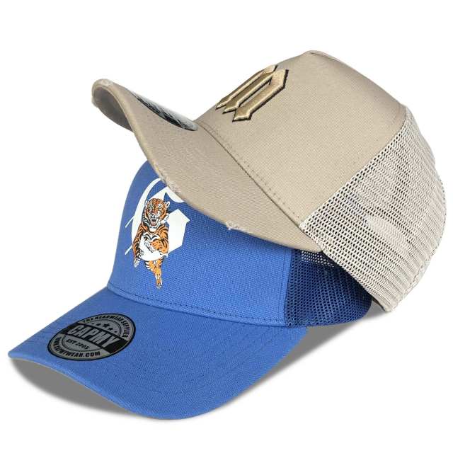 Trucker Hat - CMC-3016 ( Custom Black Colour Yelir 5 Panel Middle Crown Distressed Rip Trucker Hat )