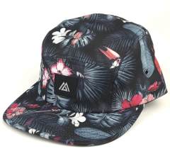 Snapback Cap - CMC-2040 ( Custom Design Floral Printing With Wovel Label Logo Camp Cap 5 Panel Snapback Cap Supplier)