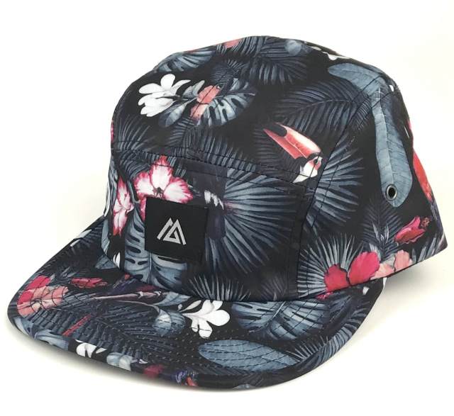 Snapback Cap - CMC-2040 ( Custom Design Floral Printing With Wovel Label Logo Camp Cap 5 Panel Snapback Cap Supplier)