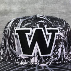 Snapback Cap - CMC-2003 ( Custom Black Sublimation Printing  100% Cotton Deep Crown 6 Panel Snapback Cap Factroy)