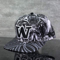 Snapback Cap - CMC-2003 ( Custom Black Sublimation Printing  100% Cotton Deep Crown 6 Panel Snapback Cap Factroy)
