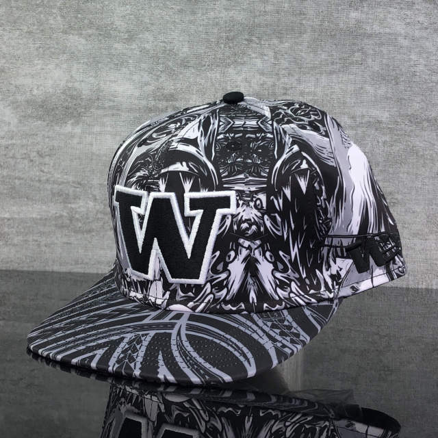 Snapback Cap - CMC-2003 ( Custom Black Sublimation Printing  100% Cotton Deep Crown 6 Panel Snapback Cap Factroy)