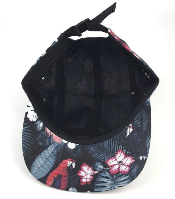 Snapback Cap - CMC-2038 ( High Quality Woven Labe Logo Floral Print Camp Hat 100% Polyester 5 Panel Snapback Cap Supplier )