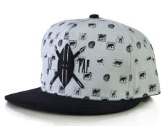 Snapback Cap - CMC-2034 ( Custom Cotton Print Pattern Middle Crown 5 Panel Snapback Cap Supplier )