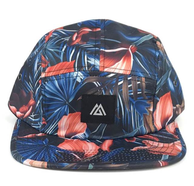 Snapback Cap - CMC-2038 ( High Quality Woven Labe Logo Floral Print Camp Hat 100% Polyester 5 Panel Snapback Cap Supplier )