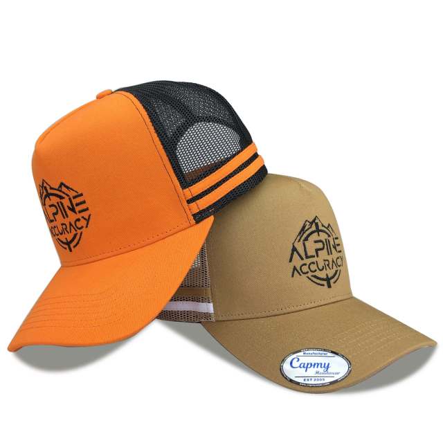 Trucker Hat - CMC-3102 ( Custom Orange Cotton Mesh Hat HIgh Profile Australian 5 Panel Country Trucker Caps Supplier )