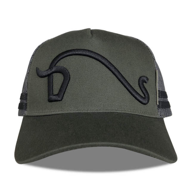 Trucker Hat - CMC-3082 ( Custom Olive Green 3D Embroidery Logo 5 Panel Middle Crown Australia Country Trucker Hat )